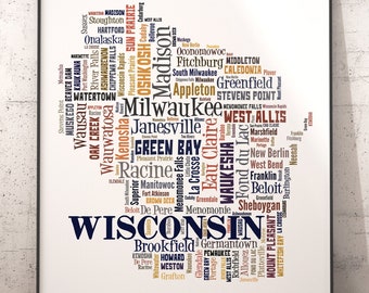 Wisconsin Word Art - Etsy