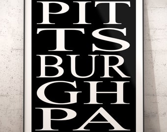 Pittsburgh Subway Typography Art Print, City Wall Decor