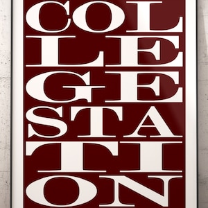 College Station Subway Sign Print, College Station Art Print, College Station Poster, College Station Wall Decor, College Station Bus Scroll