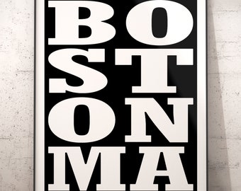 Boston Subway Sign Typography Art Print, Wall Decor