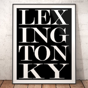 Lexington Subway Style Print, Lexington Typography Art Print, Lexington Poster Print, Lexington Wall Decor, Lexington Bus Scroll Print