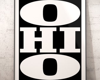 Ohio Subway Sign Art Print, Typography Wall Decor