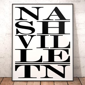 Nashville Typography Art Print, Nashville Subway Sign Print, Nashville Poster Print, Nashville Wall Decor, Nashville Bus Scroll Poster