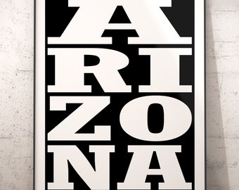 Arizona Subway Sign Art Print, Typography Wall Decor