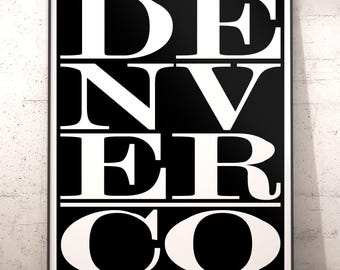 Denver Typography Art Print, Subway Sign Style