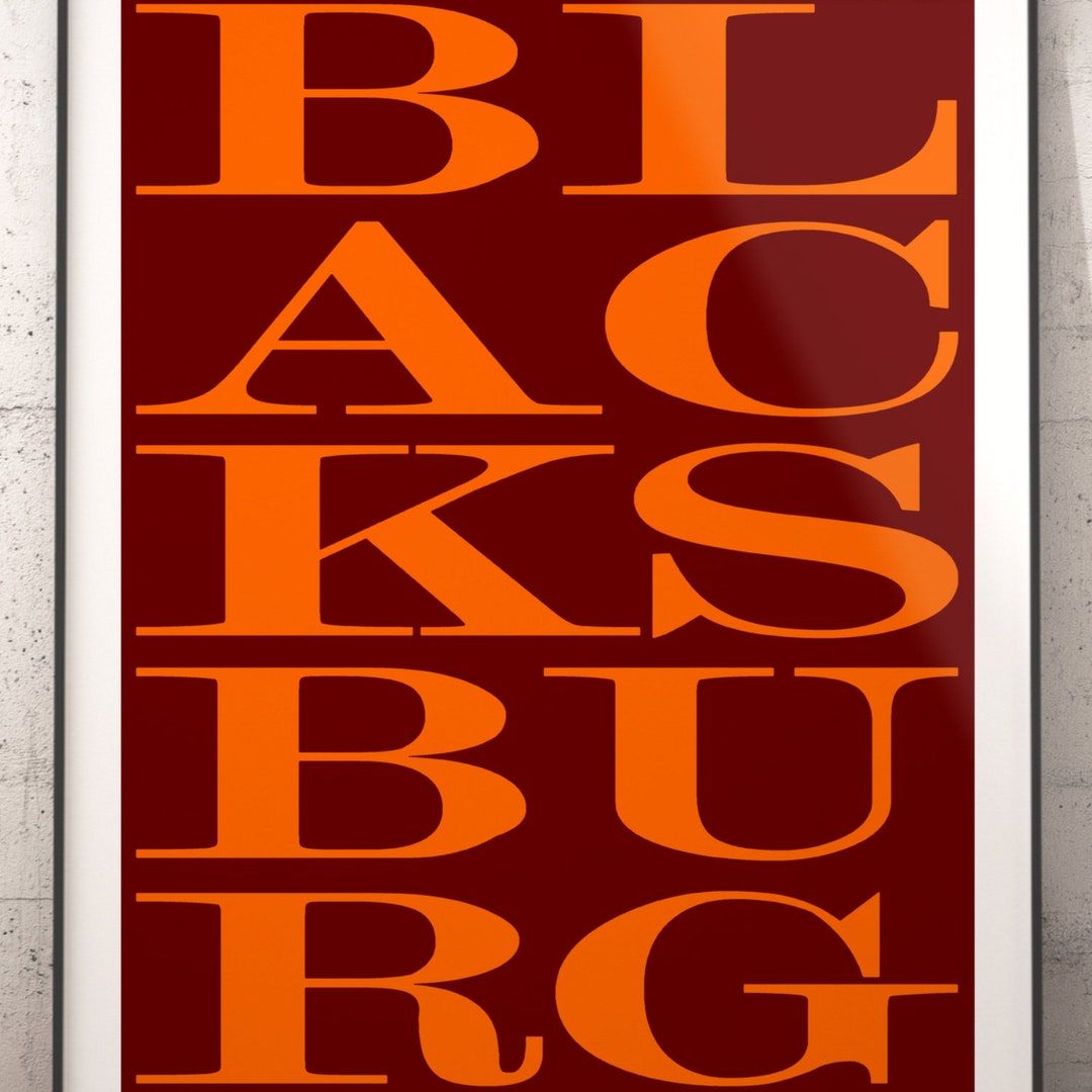 Blacksburg Subway Sign Print, Blacksburg Typography Art Print, Blacksburg Poster Print