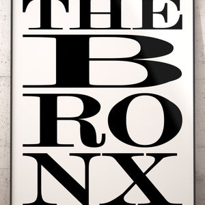 Bronx Subway Sign Print, Bronx Typography Art Print, Bronx Poster Print, Bronx Wall Decor, Bronx Bus Scroll Poster