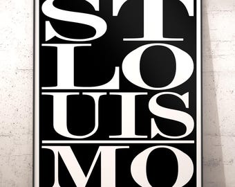St Louis Typography Art Print, Subway Sign Style