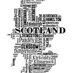 Scotland Map Art, Scotland Art Print, Scotland City Map, Scotland ...