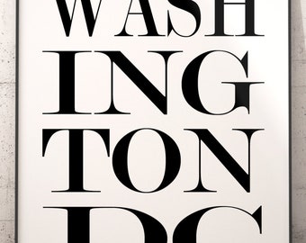 Washington DC Subway Style Print, Washington DC Typography Art Print, washington dc poster print, Washington DC Bus Scroll Print