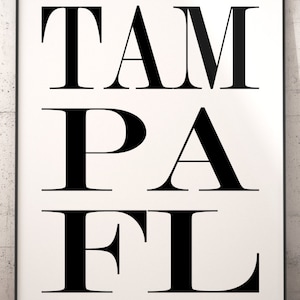 Tampa Subway Style Print, Tampa Typography Art Print, Tampa Poster Print, Tampa Wall Decor, Tampa Bus Scroll Print