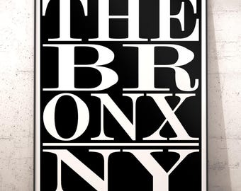 Bronx Subway Sign Art Print, Typography Wall Decor