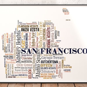 San Francisco Art, San Francisco Art Print, San Francisco Neighborhood Art Print, San Francisco Typography Art, San Francisco Poster Print image 1