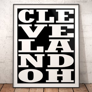 Cleveland Subway Sign Print, Cleveland Typography Art Print, Cleveland Poster Print, Cleveland Wall Decor, Cleveland Bus Scroll Poster