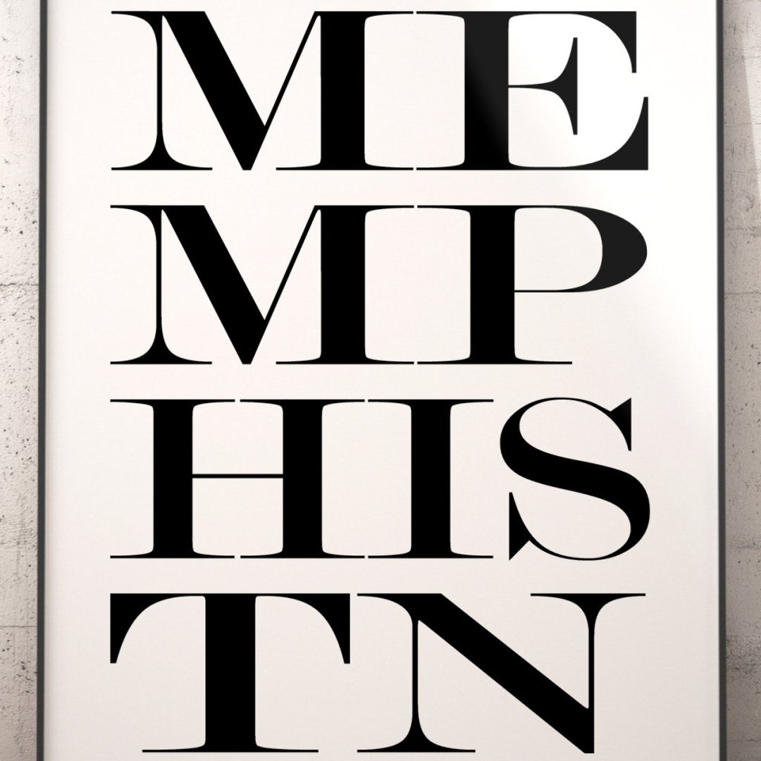 Memphis Subway Style Print, Memphis Typography Art Print, Memphis