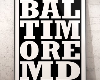Baltimore Subway Sign Art Print, Typography Wall Decor