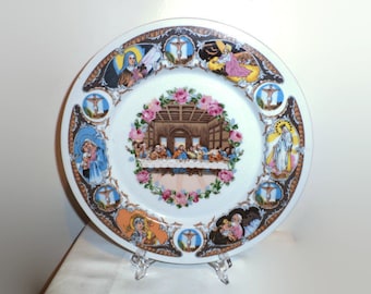 Vintage Large Religious Last Supper Plate