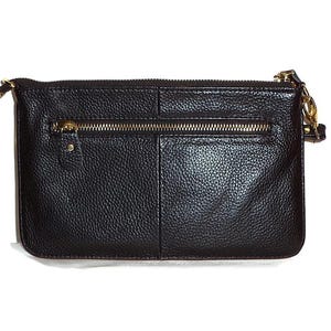 Vintage Black Leather Clutch Bag/Handbag