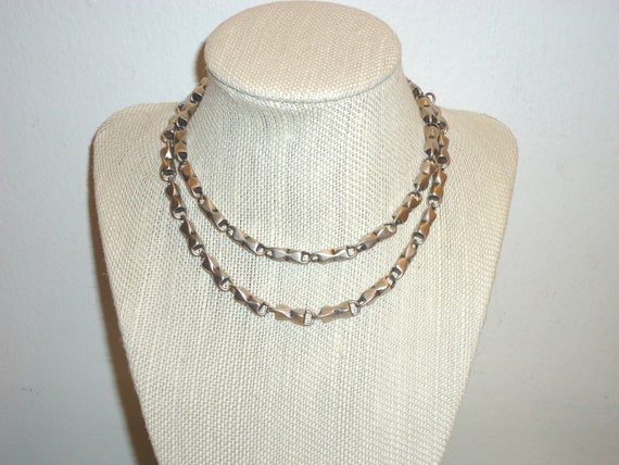 Vintage Silver Cable Chain/Oxidized Silver Chain … - image 2