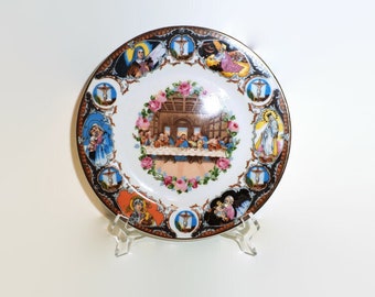 Vintage Religious Last Supper Porcelain Plate/Wall Hanging Plate - Excellent Condition