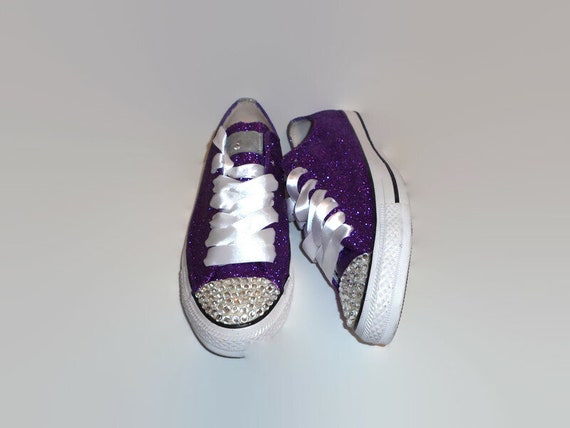 Bedazzled purple converse sale