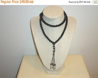 Faceted Swarovski Black Beaded Crystal Necklace