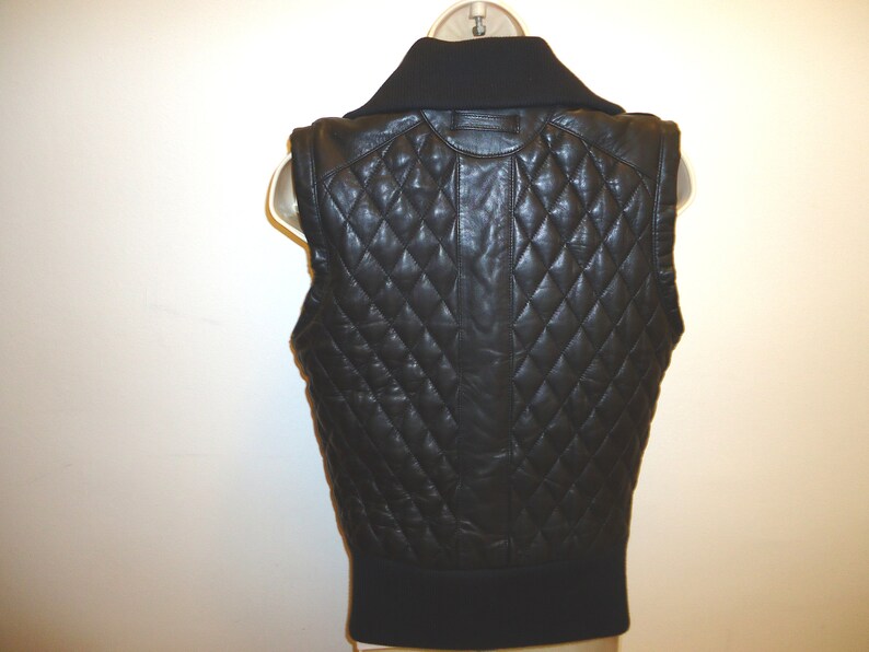 Really Nice Vintage Black Leather Quilted Vest CLEARANCE SALE! Sz.S