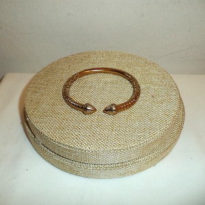 18k Gold Gilded Bangle West Indian Bangle Gold Finish Bangle Caribbean Bangle Intricate Carved Cocoa Pod Traditional  LARGE 8-10 inch wrist