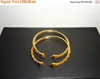 Vintage West Indian 18K Gold Filled Bangle Bracelets - Carribbean Bangle/Cuff Bangle - Beautiful