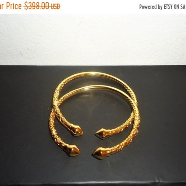 Vintage West Indian 18K Gold Filled Bangle Bracelets - Carribbean Bangle/Cuff Bangle - Beautiful