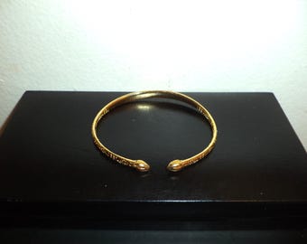 Cosse de cacao remplie d'or 18 carats antillais vintage / Bracelet large des Caraïbes / Bracelets réglables / Bracelets traditionnels - Or jaune classique - Magnifique
