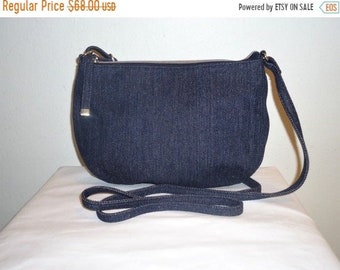 Vintage Dark Blue Denim Crossbody/Shoulder Bag