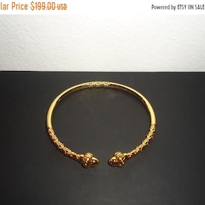Gold Bangle 18K Gold Gilded Yellow Gold Bangles West Indian Bangle Bracelet Caribbean Bangle Acorn Bangle Bracelets Adjustable Bangles