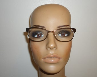 Jimmy Choo Eyeglasses 58 FZ6 Matte Dark Brown on Gold Half  display picture 1