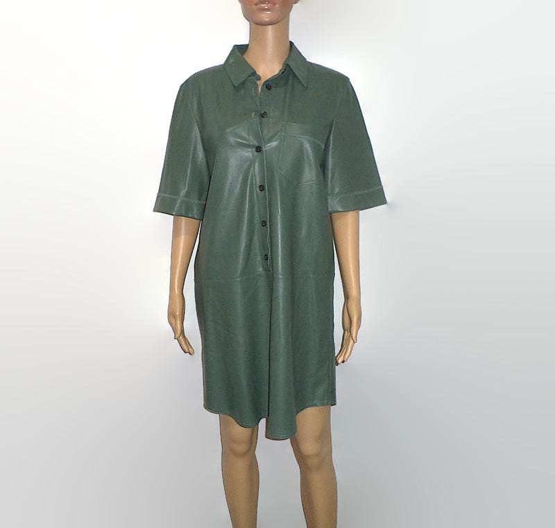 Green Faux Leather Dresses for Women - Etsy Green Faux Leather Dresses for Women - Etsy