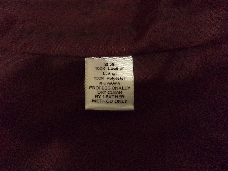 Vintage vinröd äkta läderjacka, midjelång jacka, storlek 8 bild 6