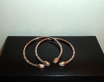 West Indian 18K CLASSIC YELLOW Gold Gilded Filled Bangle Bracelet/Caribbean Bangle/Cuff Bangle - Beautiful