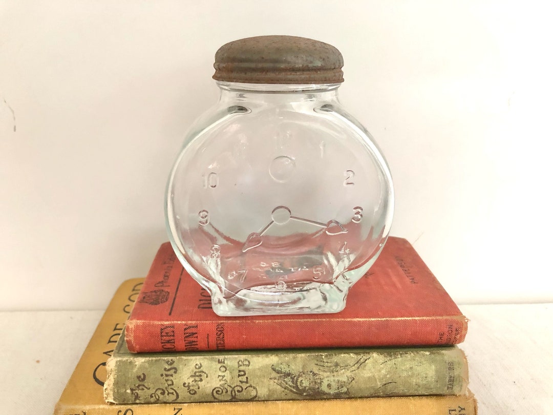 Vintage Clock Jar Nash's Mustard Jar Clear Glass Clock Etsy