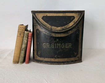 Antique Large GR. Ginger Spice Canister - Kitchen Decor - Prop