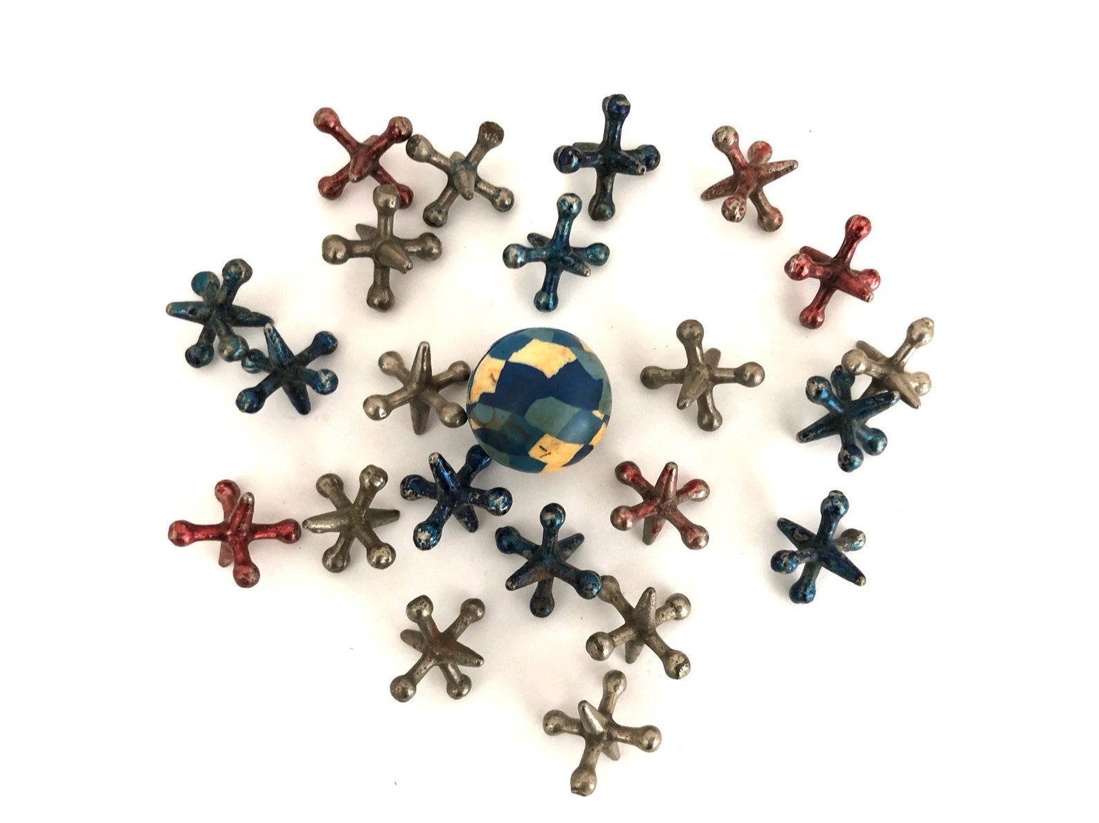 Jacks Game Pieces Vintage Metal Jacks Table Top Game Lot Etsy