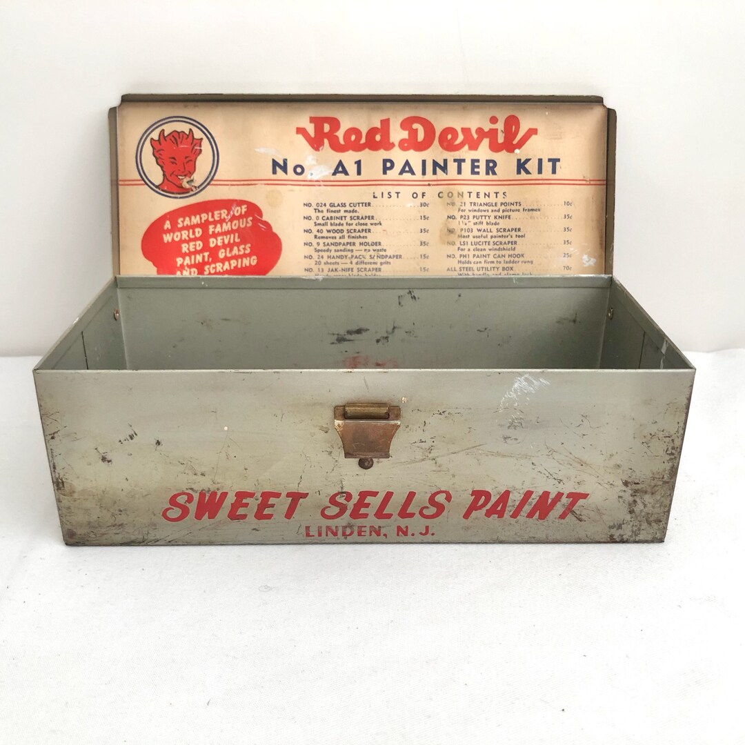 Vintage Red Devil Painter Kit Metal Box Red Devil Tools Irvington NJ