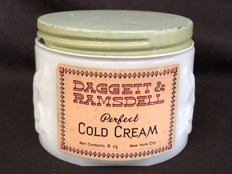 Cold Cream Milk Glass Jar Vintage Daggett & Ramsdell Large Etsy