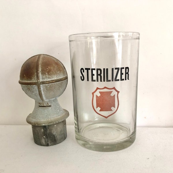 Vintage Sterilizer Jar Hazel Atlas - Medical Display Jar No Lid