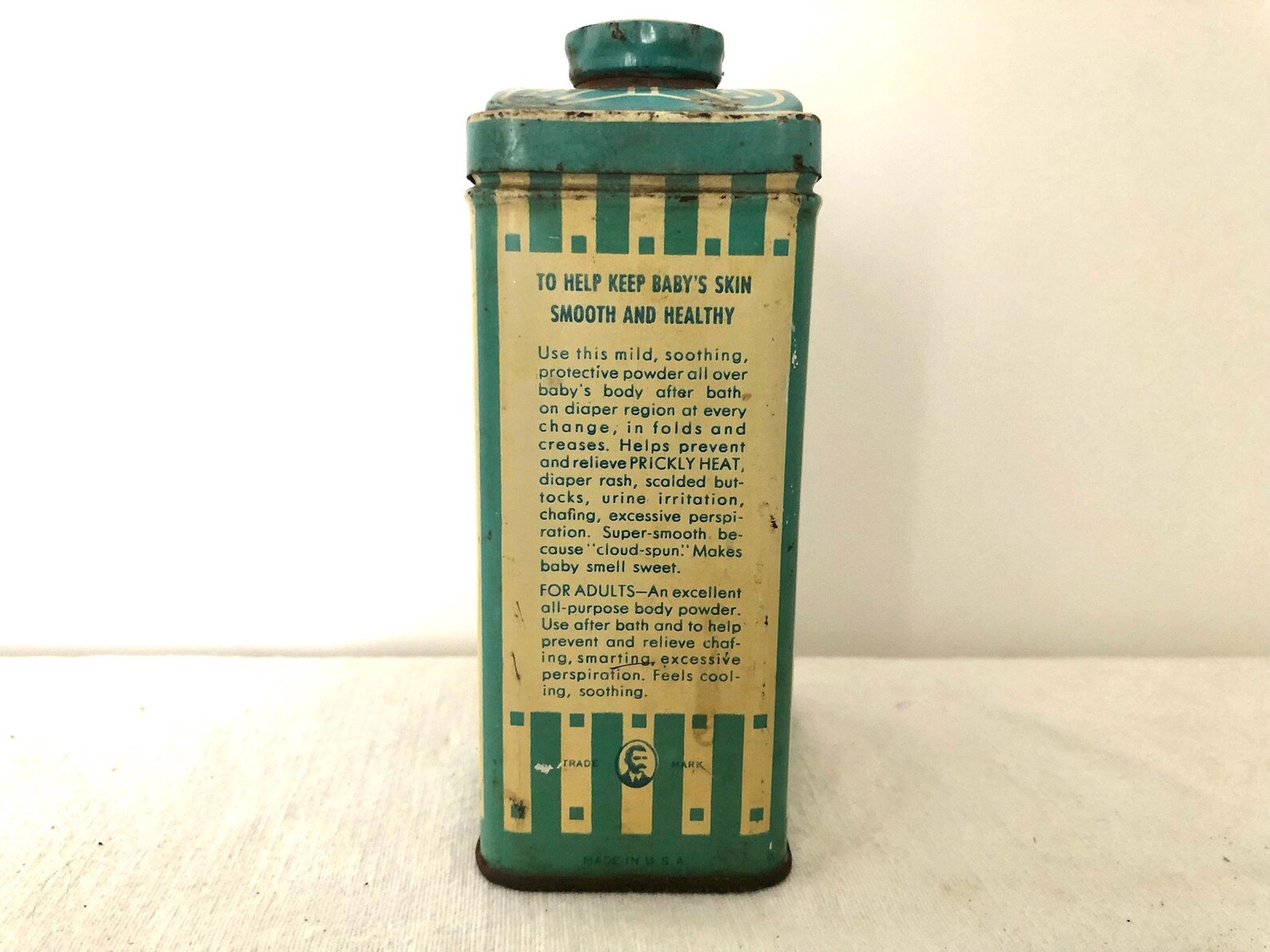 Mennen Baby Powder Metal Tin Vintage Art Deco Mennen Large Etsy
