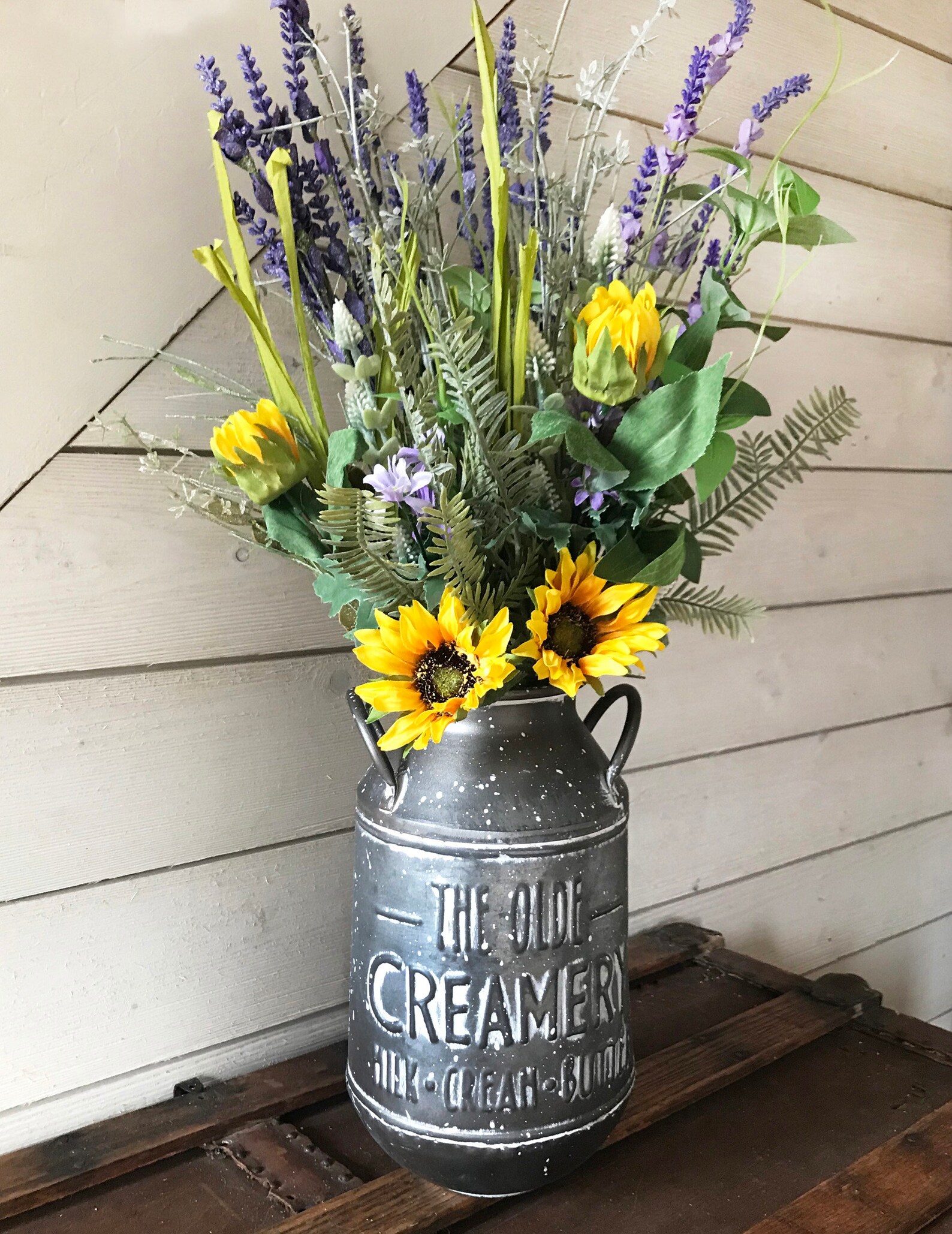 Milk Can Tin Vase For For Flower ArrangementRustic Etsy
