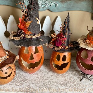 Carved pumpkin gourd for fall decorating