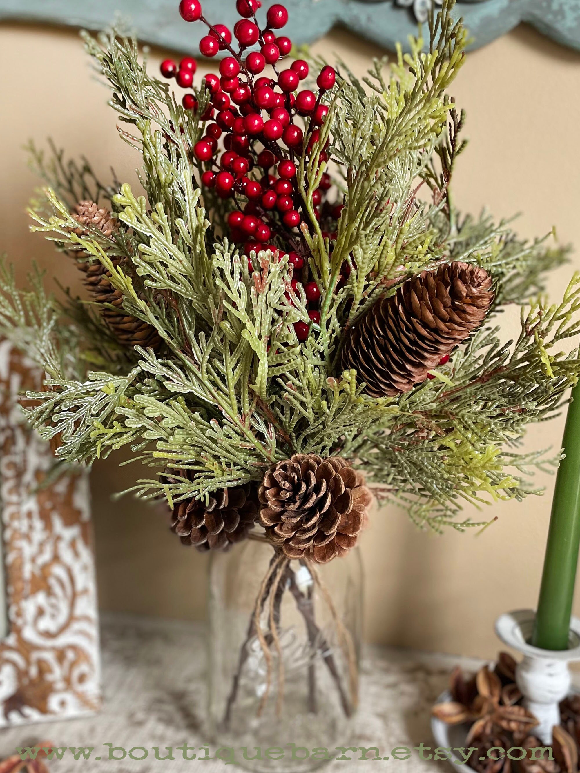 Fraser Fir Pine Spray Christmas Greenery Vase Filler Flower Etsy