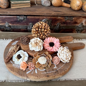 Bowl Fillers Decor, Wood Dough Bowl Decorations, Grapevine Balls, Neutral Bowl Fillers, Centerpieces For Coffee Table, Natural Decor
