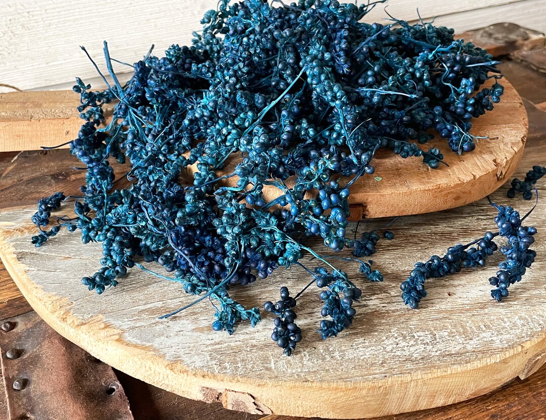 Navy Blue Vase Filler, Natural Dried Botanicals, Dough Bowl Filler