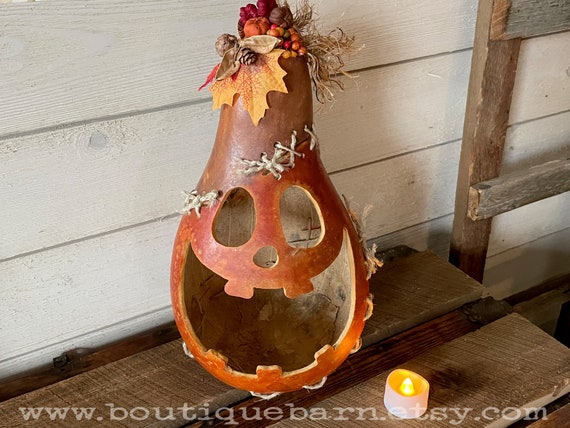 Handmade Halloween Pumpkin Decoration With Large Mouth, Fall Candy Dish